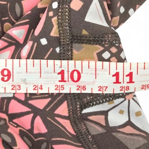 Aerie Women's Leggings with Pink and Brown Geometric Pattern Size L EUC - Picture 15 of 16